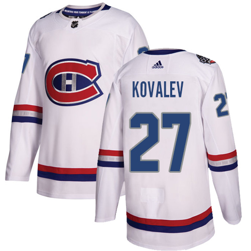 Adidas Canadiens #27 Alexei Kovalev White Authentic 100 Classic Stitched NHL Jersey - Click Image to Close